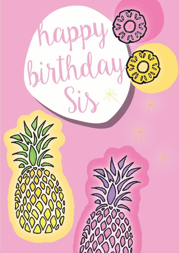 happy pineapple Birthday Card 27401 created by ROSE + DAFF