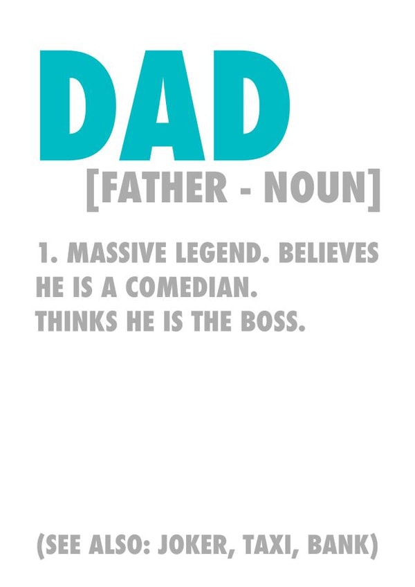 Massive legend Father's Day card created by Silly Sentiments