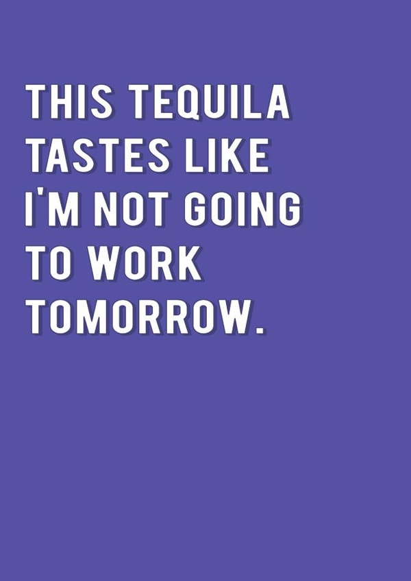 tequila booze Birthday Card 6566 created by Redback Cards