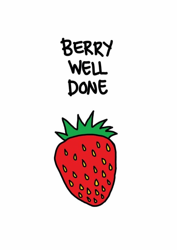 Berry well done congratulations card created by Cat Flap Cards