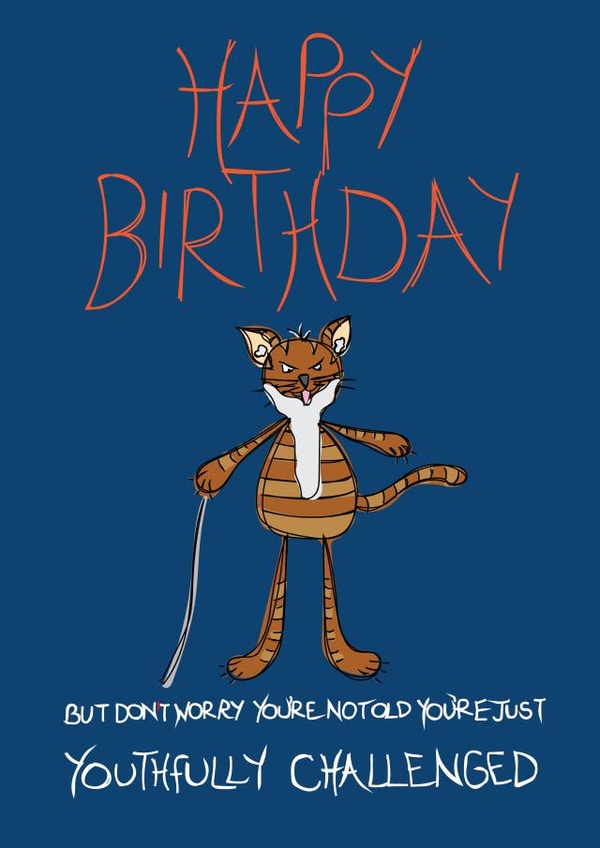 cat blue Birthday Card 9926 created by Sourpuss