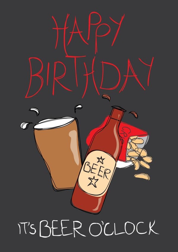 red grey Birthday Card 9927 created by Sourpuss