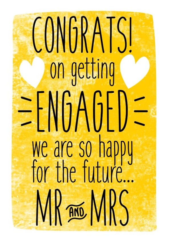 Yellow - Congrats on engagement card created by Alex Dato