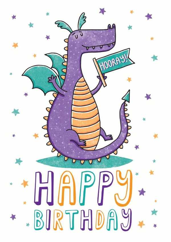 dragon fun Birthday Card 7807 created by Katie Ruby Illustration