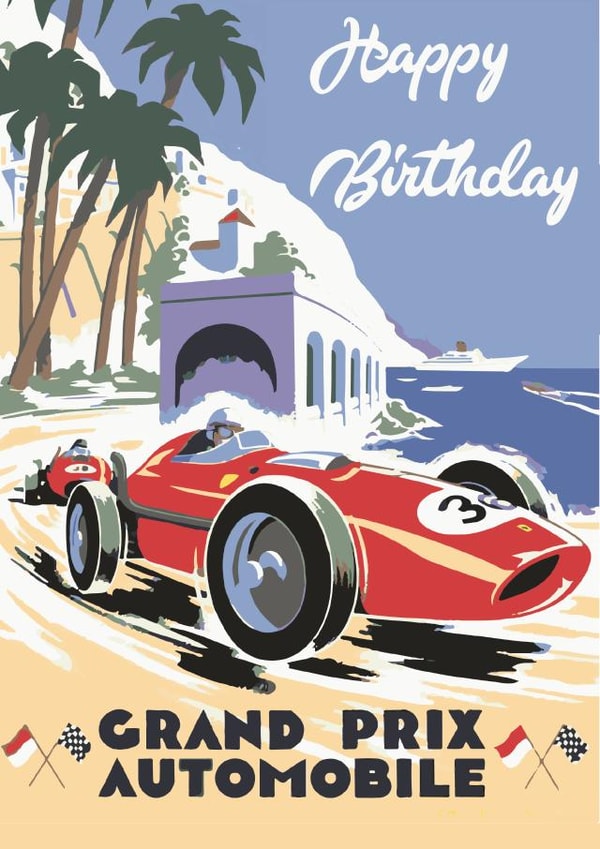 Monaco male Birthday Card 8821 created by Groves Design