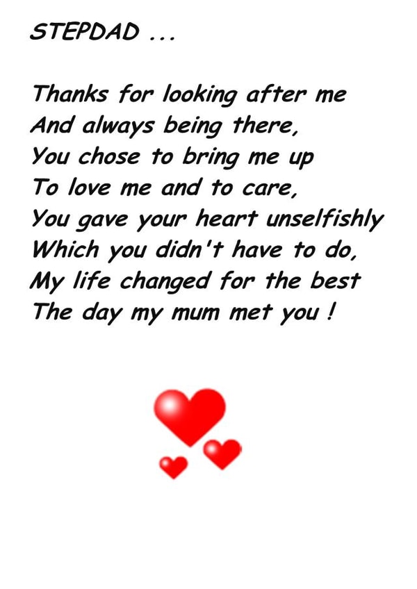 poem stepdad Father's Day Card 31325 created by lisa armstrong