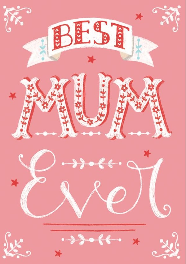 typography mothering Mothers Day Card 28720 created by Louise Anglicas