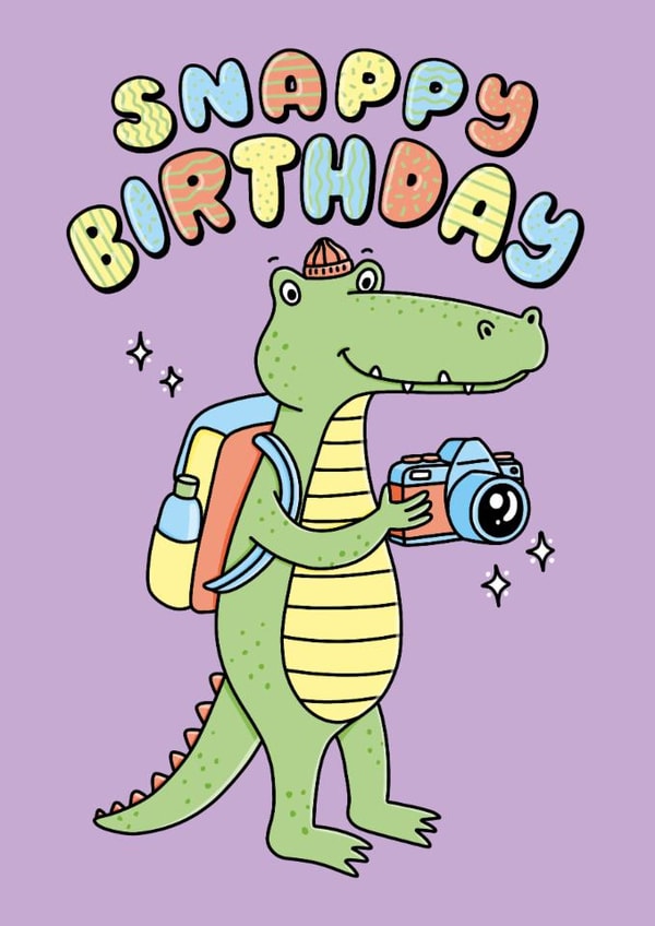 Cute Birthday Card - Snappy Birthday To You! - Crocodile created by Katie Ruby Illustration
