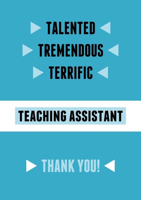 Teaching Assistant Thank You Card created by Flaming Imp
