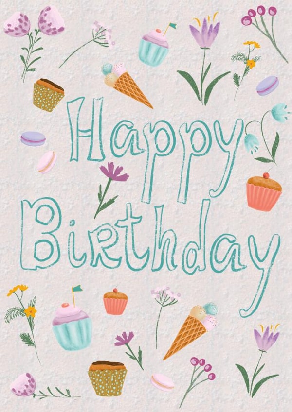 happy pastel Birthday Card 32618 created by Lucy