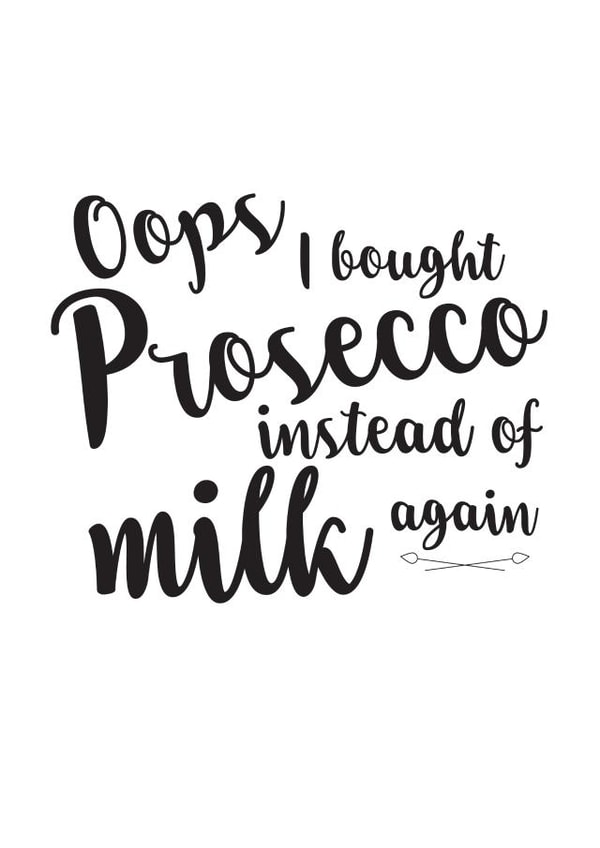 prosecco milk Birthday Card 10345 created by Yeti Design