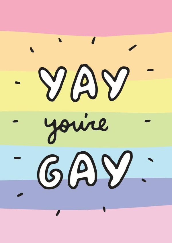 Cute Congratulations Card - Yay You're Gay! created by Veronica Dearly