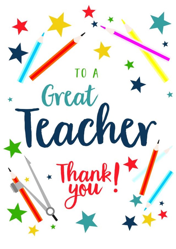 school teacher Thank You Card 2572 created by Claire Giles