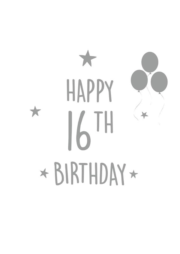 Classic Birthday Card - 16th - Stars created by The White Sage Way