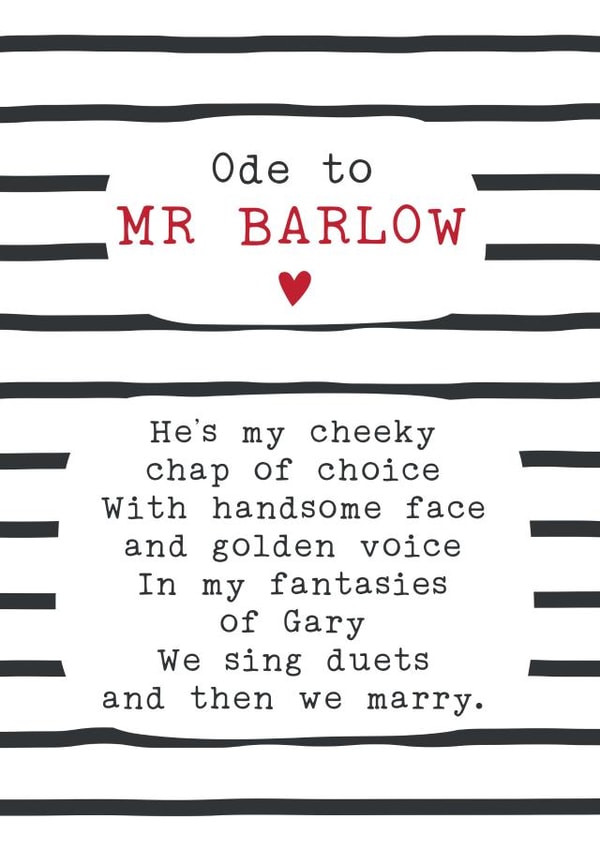 gary barlow Birthday Card 8669 created by Joanna Miller