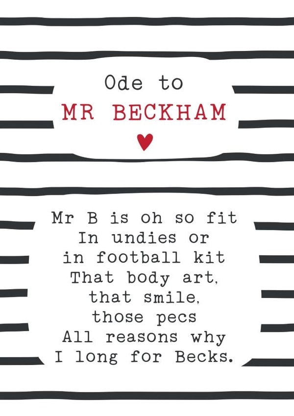 david beckham Birthday Card 8670 created by Joanna Miller