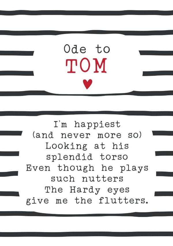 tom hardy Birthday Card 31135 created by Joanna Miller
