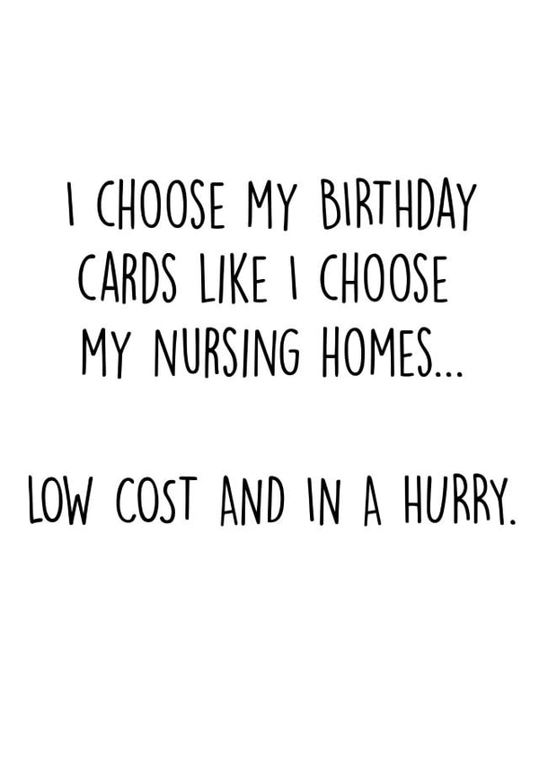 Cheeky Birthday Card For Parents - Low Cost Cards And Nursing Homes created by Pack a Punch Designs