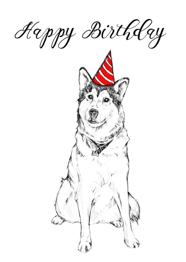 dog happy Birthday Card 32250 created by Amy Cockcroft