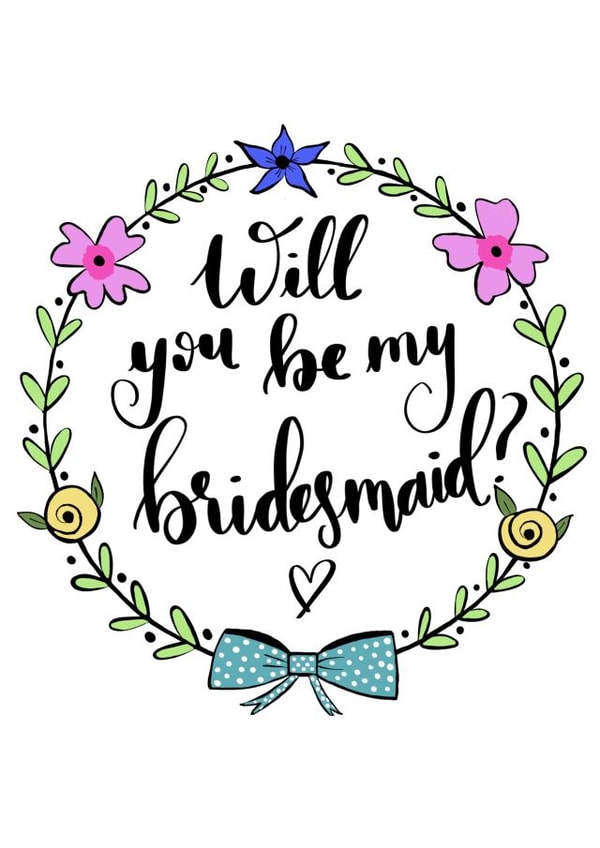 bridesmaid wedding Engagement & Marriage Card 32658 created by Little Fox Creative