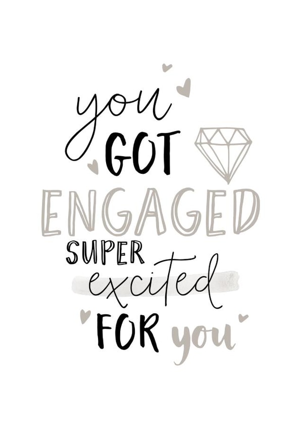 Diamonds and love heart engagement card created by Katie Phythian Design