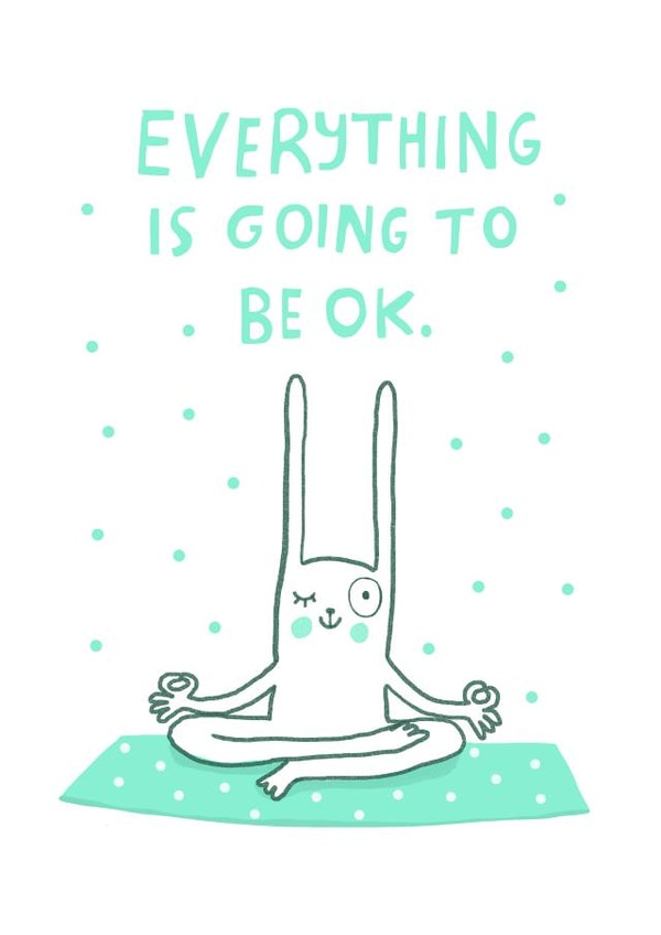 rabbit positive Thinking of you Card 2924 | thortful