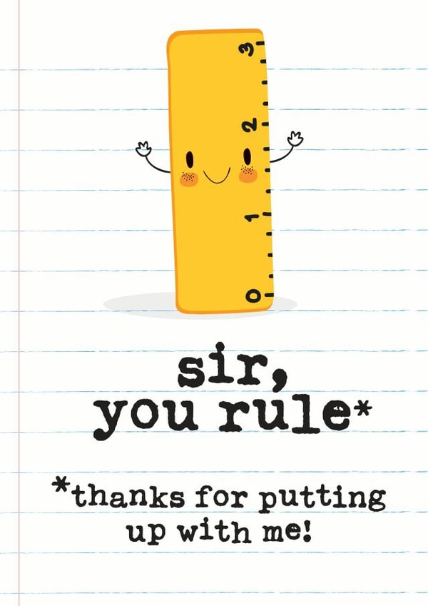 teacher male Thank You Card 5950 created by Mrs Best Paper Co.