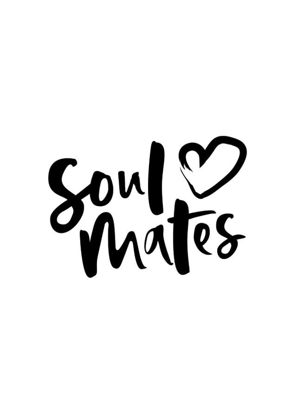 Cute Typography Anniversary Card - Soul Mates created by Too Wordy