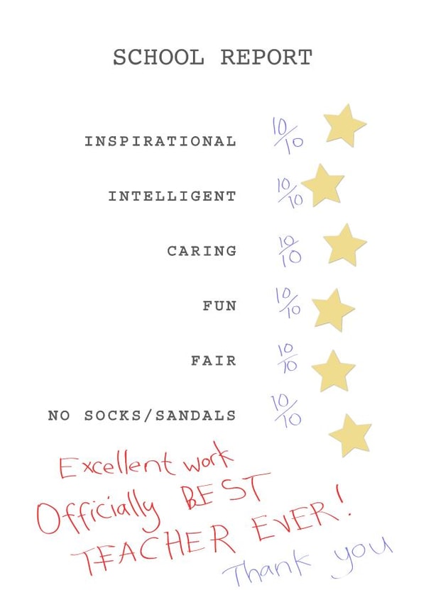 teacher school Thank You Card 10733 created by Inky Dog Design