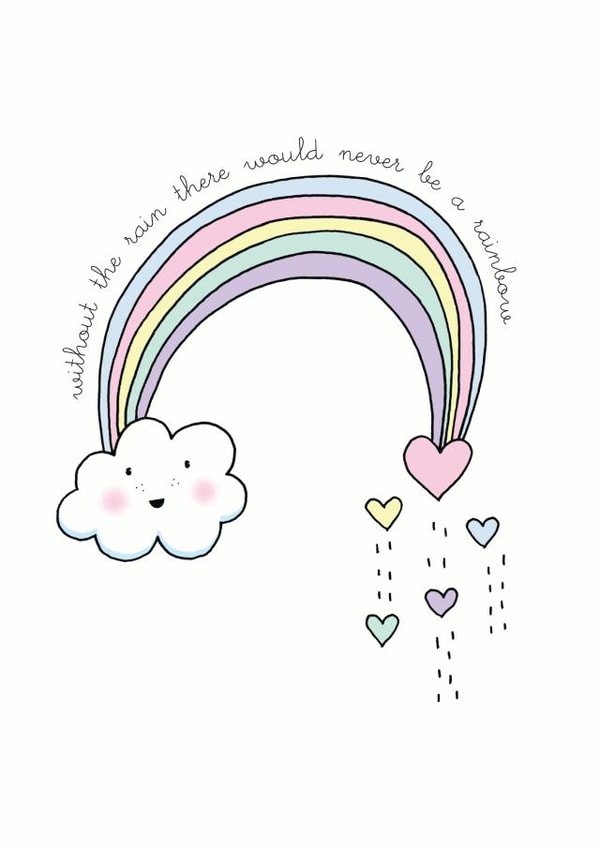 rainbow clouds Thinking of you Card 5850 created by Eskimo Kiss Designs