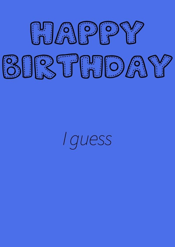 birthday humour Card 32646 created by Toby