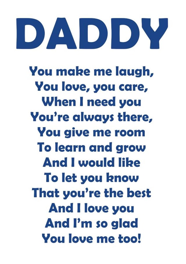 poem Male Father's Day Card 32269 created by Designer Poems