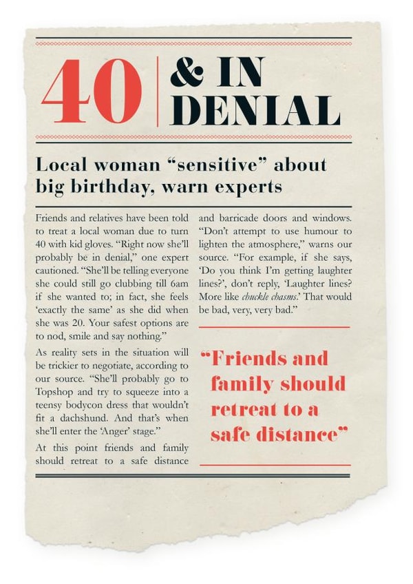 40 humorous Birthday Card 10873 created by Tess Cards