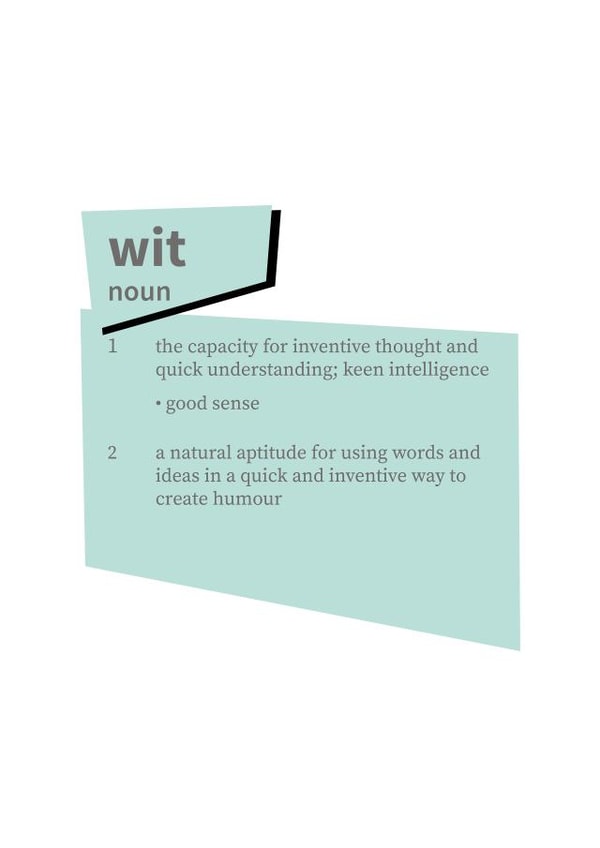 wit definition Graduation Card 9875 created by Phil Tessier