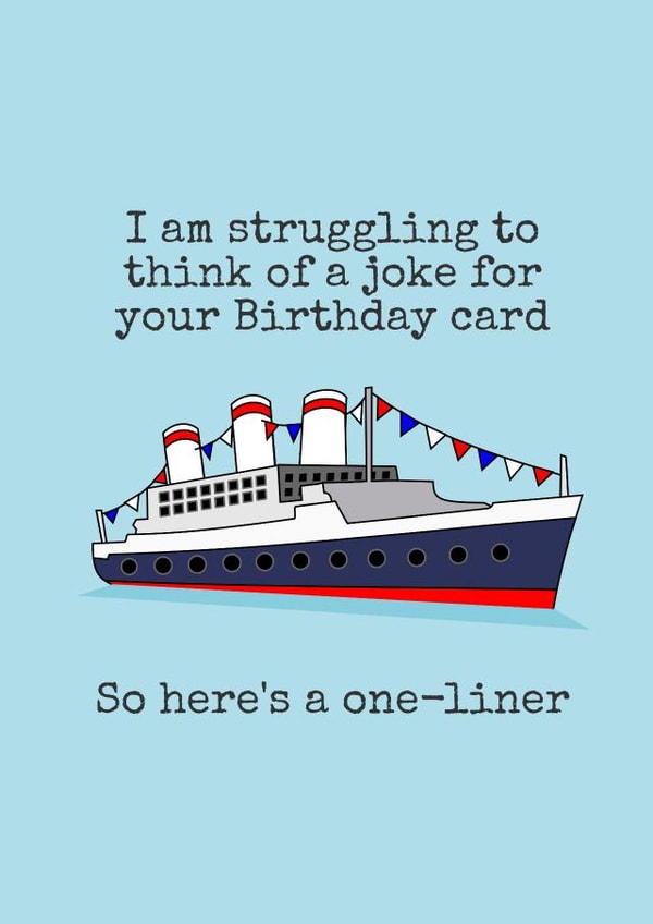 Joke Ship Birthday Card 2630 created by Doodle Dot Design Co