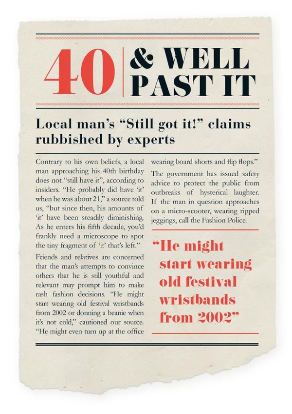 40 for Birthday Card 10874 created by Tess Cards