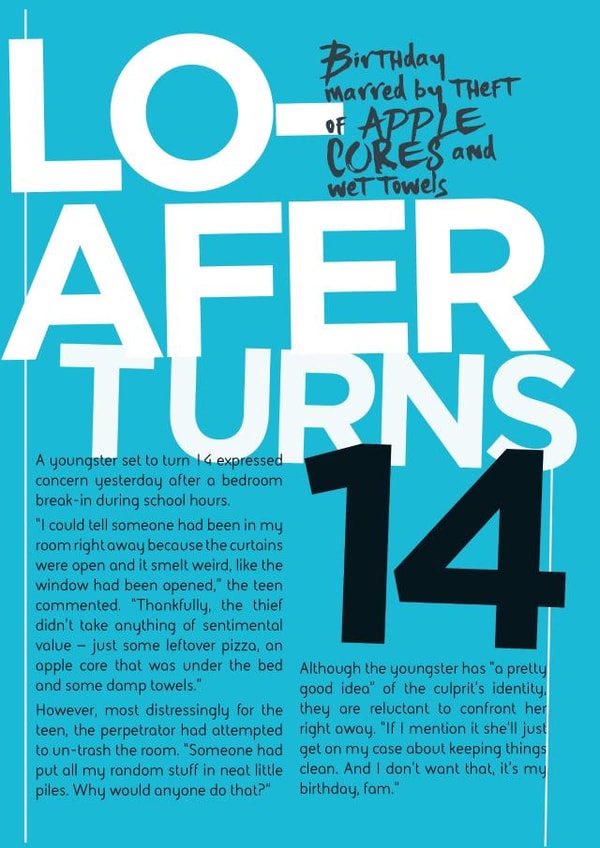 14 teen Birthday Card 10875 created by Tess Cards