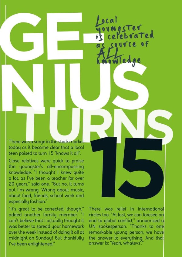 teen 15 Birthday Card 10876 created by Tess Cards