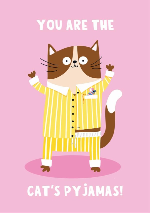 Cute Appreciation Card - The Cat's Pyjamas created by Lucy Maggie Designs