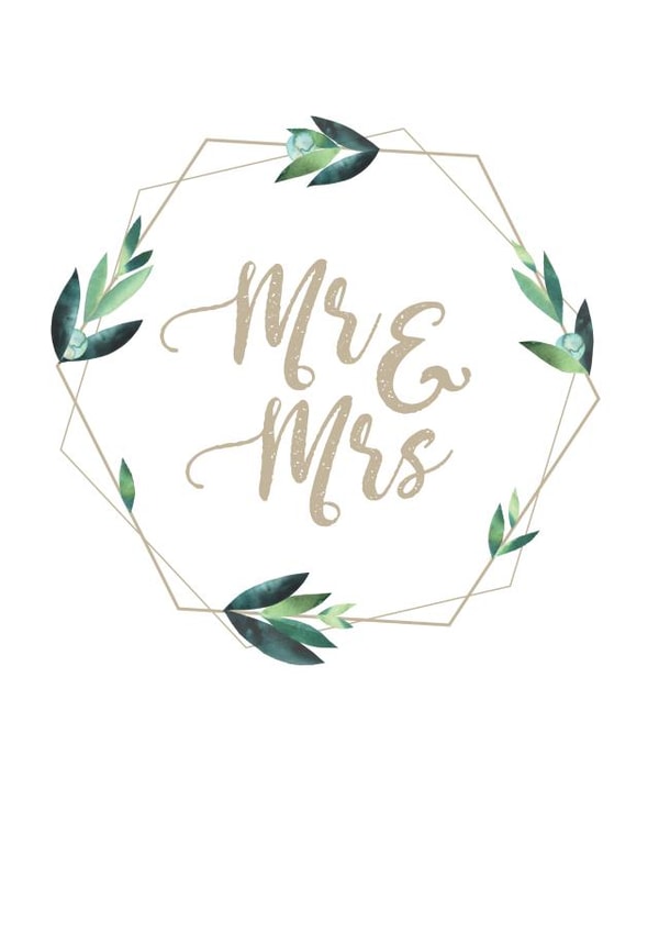 Geometric MR & MRS wedding card created by Double Thumbs Up!