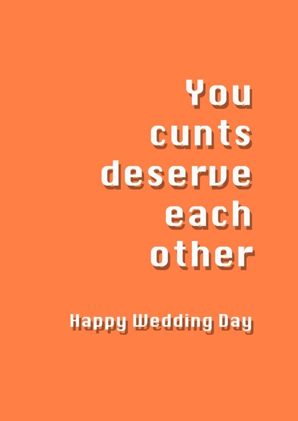 wedding marriage Card 29530 created by Potty Mouth
