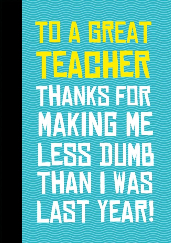 teacher thanks Thank You Card 9587 created by Fantastical Cards