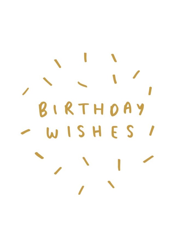 wishes gold Birthday Card 32535 created by Old English Company