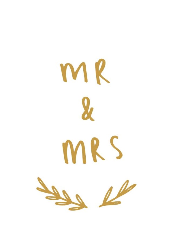 Elegant Mr & Mrs Wedding Card – Minimalist Gold Design created by Old English Company