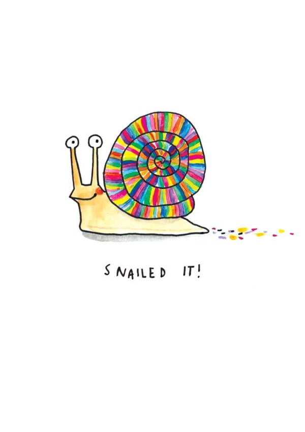 Cute Congratulations Card - Snail Pun - Snailed It created by Jelly Armchair