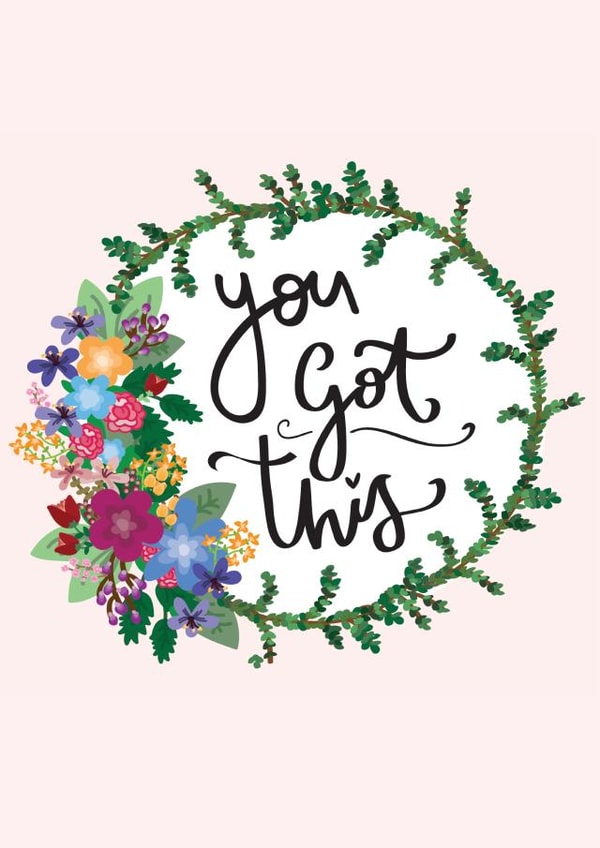 floral happy Good Luck Card 7326 created by EVELYNWHITEDESIGN