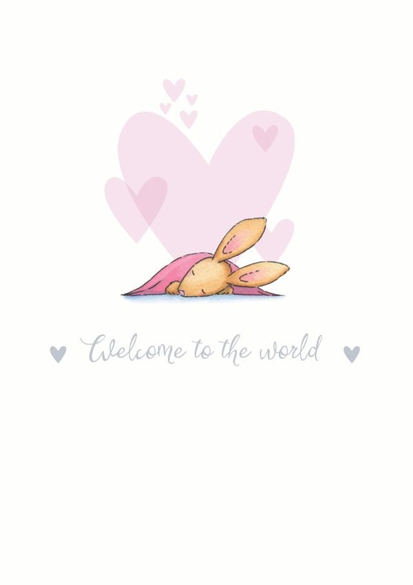 Welcome to the World - Baby Girl Card created by Helen Morgan Illustration