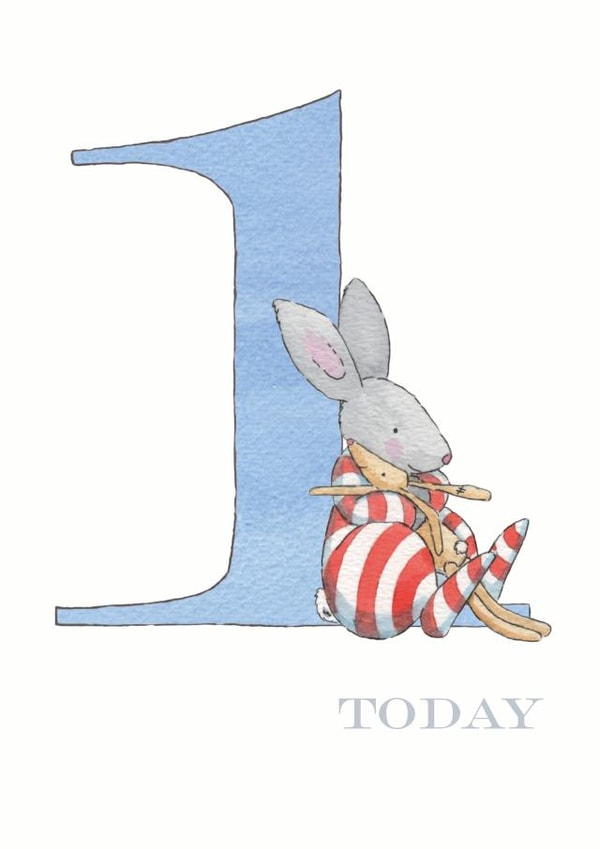 Cute Birthday Card - 1 Today - For Him created by Helen Morgan Illustration