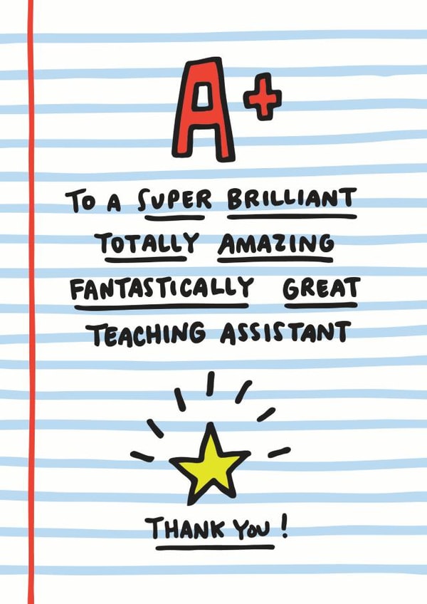 Teaching Assistant Thank You Card created by Angela Chick