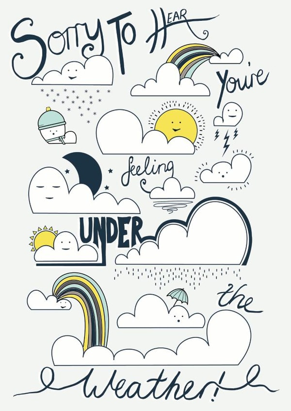 Feeling Under the Weather Get Well Card created by Little Silverleaf